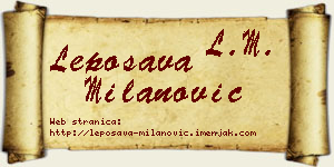 Leposava Milanović vizit kartica